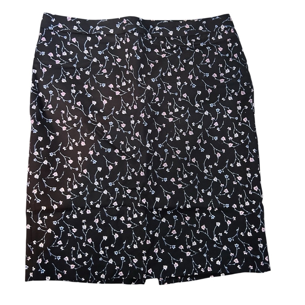 Liz Claiborne Black and Pink Floral Pencil Skirt